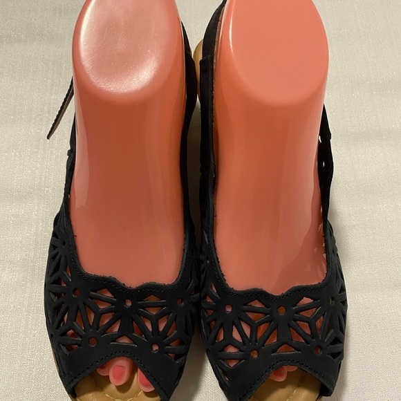 Spring Step Leather Wedge Sandals Lightweight Shoes Black 8.5 - Picture 5 of 8